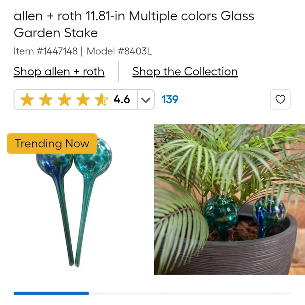 Plant Watering Globes Set of 2 - Small Self Watering Globes for Indoor & Outdoor